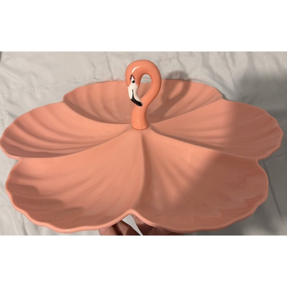 Tommy Bahama Pink Flamingo Melamine Divided Serving Platter Tray